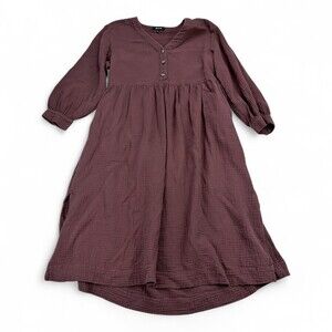 Madewell V-Neck Gauze Midi Dress Size 6 Plum